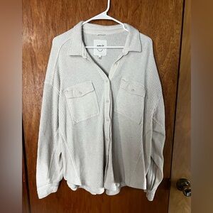 Aerie Lumber Jane Waffle Shirt, size large